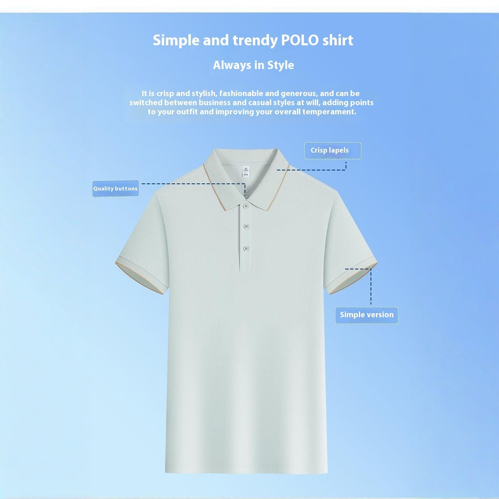 Business Polo Shirt Plain Solona Antibacterial 5A Solid Color Polo Collar